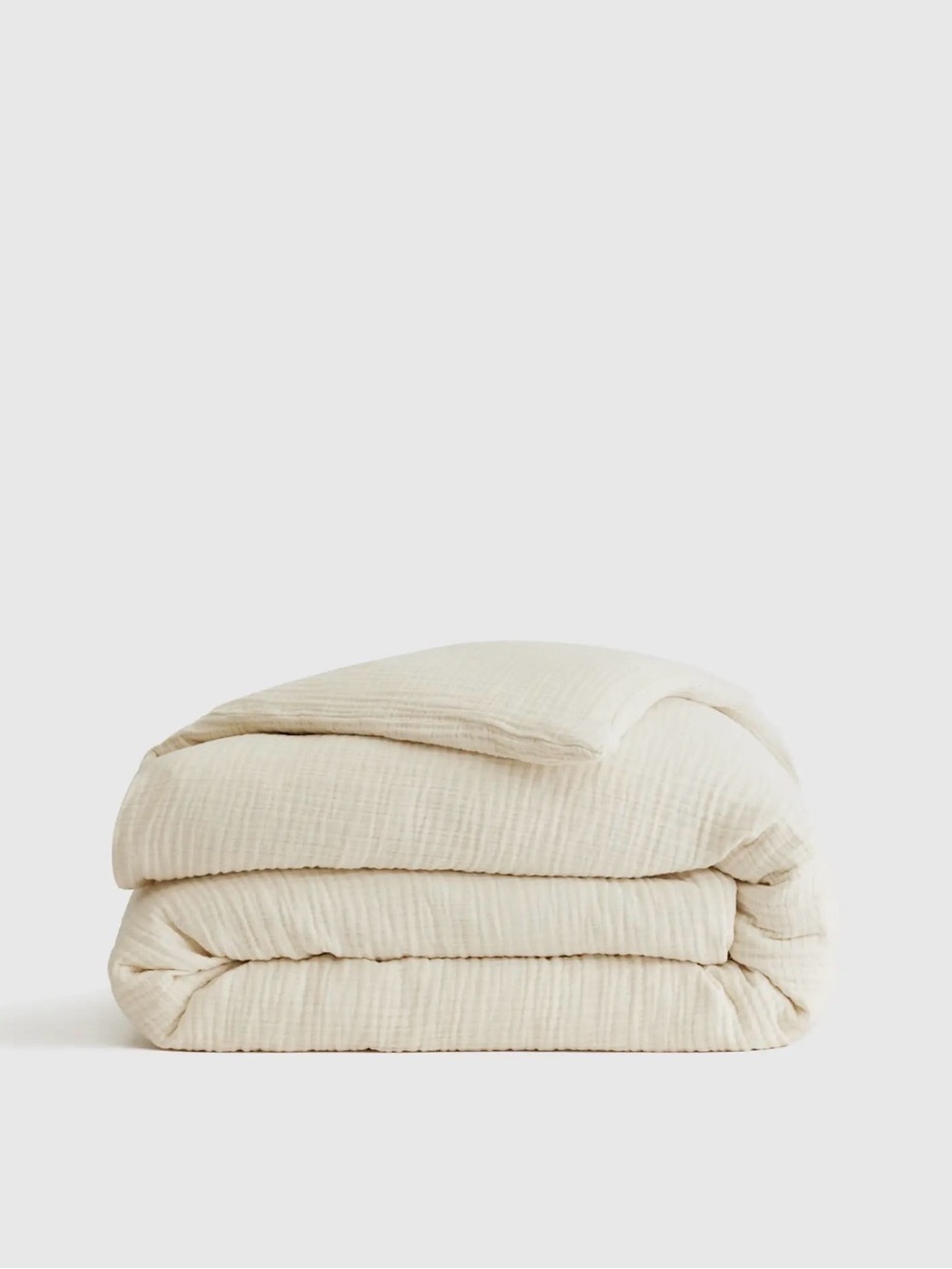 Quince Organic Cotton Gauze Duvet Cover in undyed Natural Queen